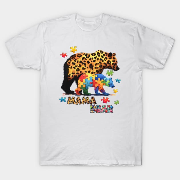 Mama bear Autism Awareness Gift for Birthday, Mother's Day, Thanksgiving, Christmas T-Shirt by skstring